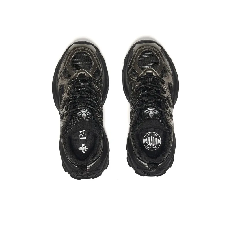 Palladium Petal Shoes Wear Resistant Slip Resistant Low Top Chunky Sneakers Women's Black-5