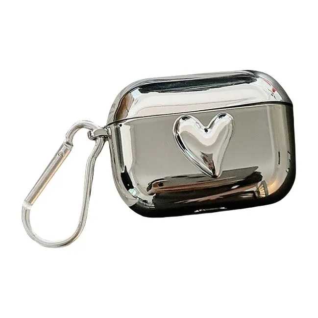 BYZ Compatibility AirPods 1/2/3 AirPods Pro AirPods Pro 2 AirPods 3 TPU 3D Effect Heart Apple Headphone Case-1