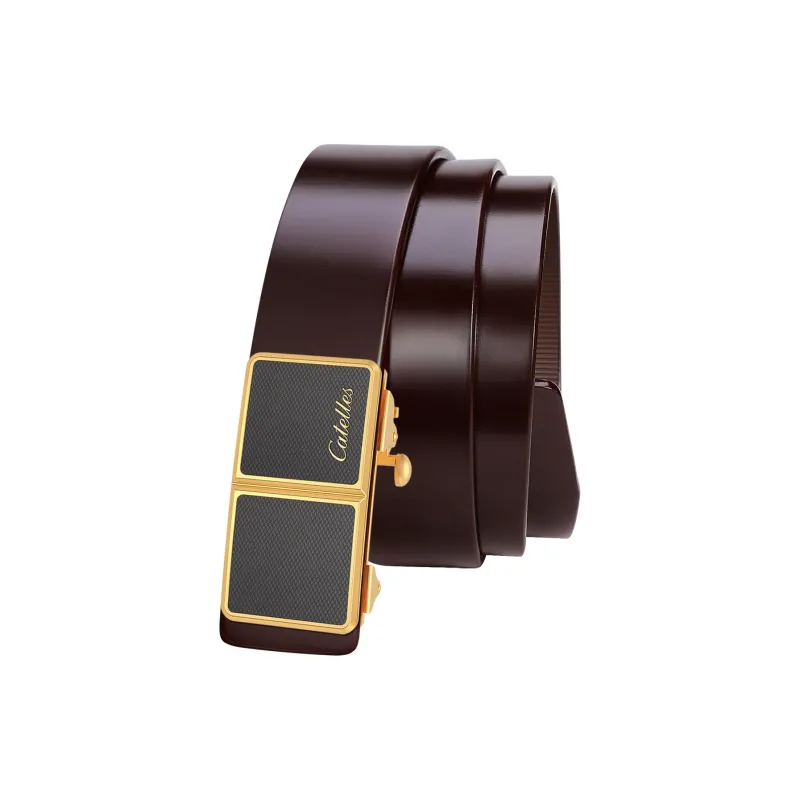 CATELLES Unlined Top Grain Cow Leather Leather Belts Men's Width 3.4cm-8
