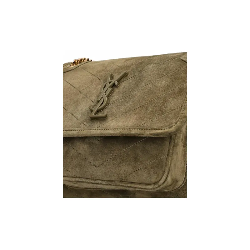 SAINT LAURENT Niki Calfskin Shoulder Bag Women's Dark Olive Green-3