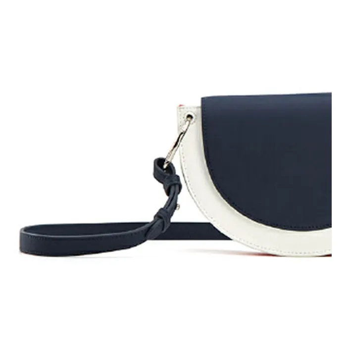 FILA Polyurethane Saddle Bag Crescent Bag Shoulder Bag Crossbody Bag Regular Women's White & Blue-3
