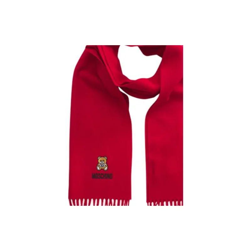 MOSCHINO Wool Knit Scarves Men's Red-2