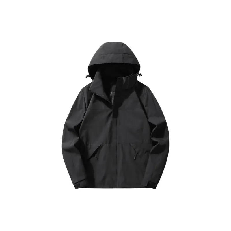 Yalu Water Resistant Windproof UV Protection Breathable Windbreaker Jacket Unisex Phantom Black-0