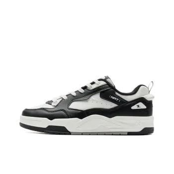 XTEP New Light Coverage Anti Slip And Wear Resistant Low Top Skateboard Shoes Women's Black White