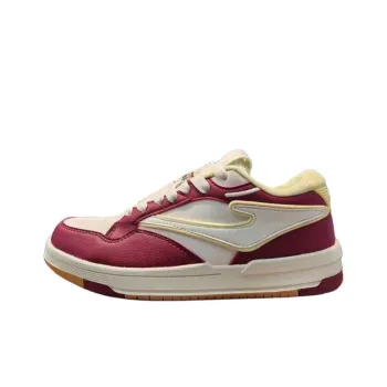 Erke No. 3 Single Slip Resistant Cushioning Coverage Low Top Skateboard Shoes Women's White Red Yellow