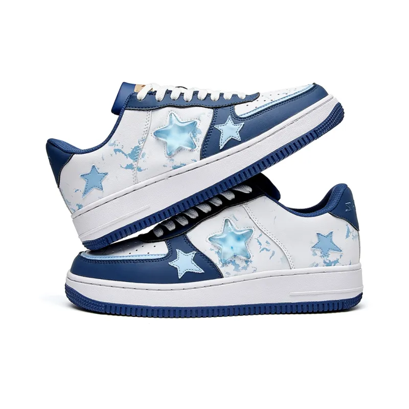 VOIT Skateboard Shoes Unisex Low Top White/Ocean Blue-3