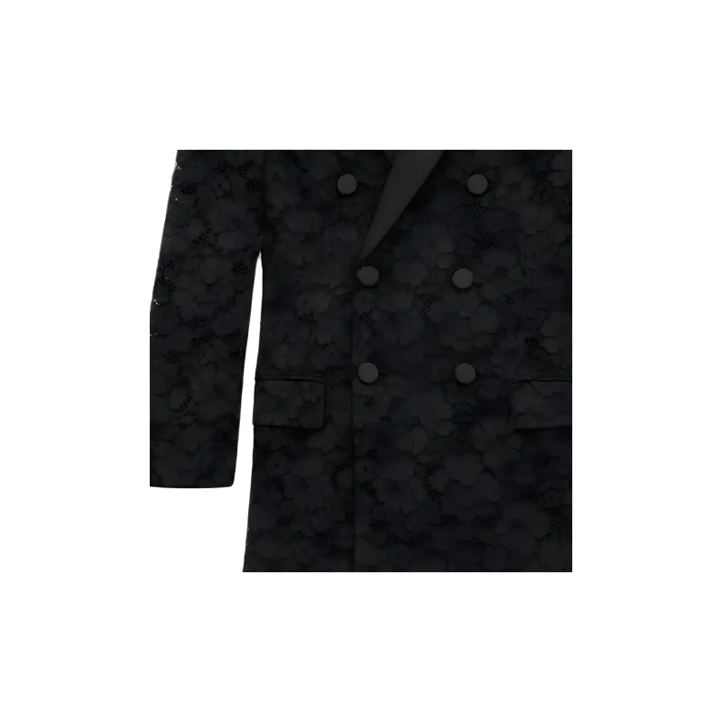 SAINT LAURENT Double Breasted Tuxedo Jacket-5