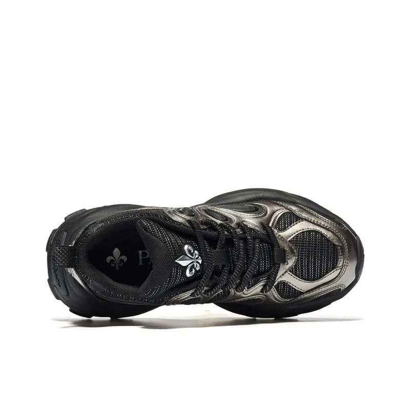 Palladium Petal Shoes Wear Resistant Slip Resistant Low Top Chunky Sneakers Women's Black-6