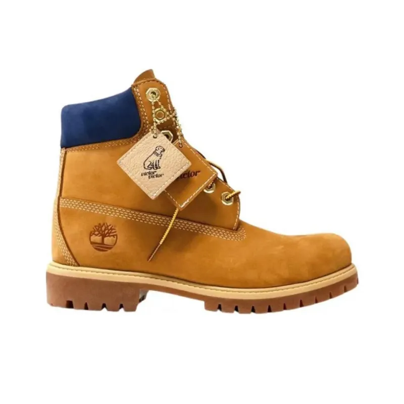 Victor Victor x Timberland PREMIUM Ankle Boots Low Heel Unisex Blue-1