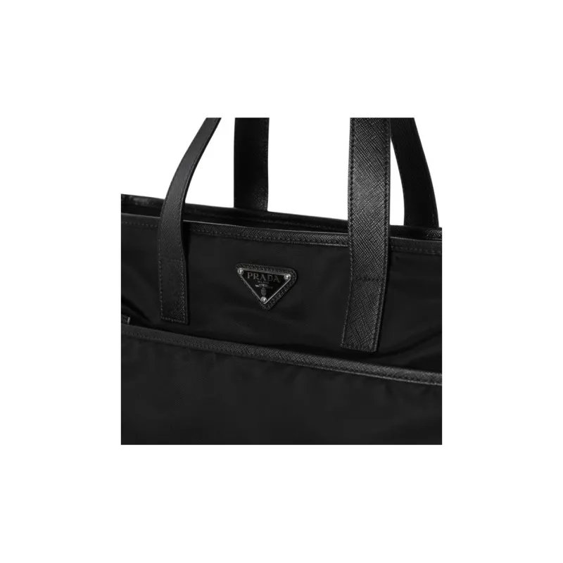 PRADA Nylon One Shoulder Handbag Men's Black-5