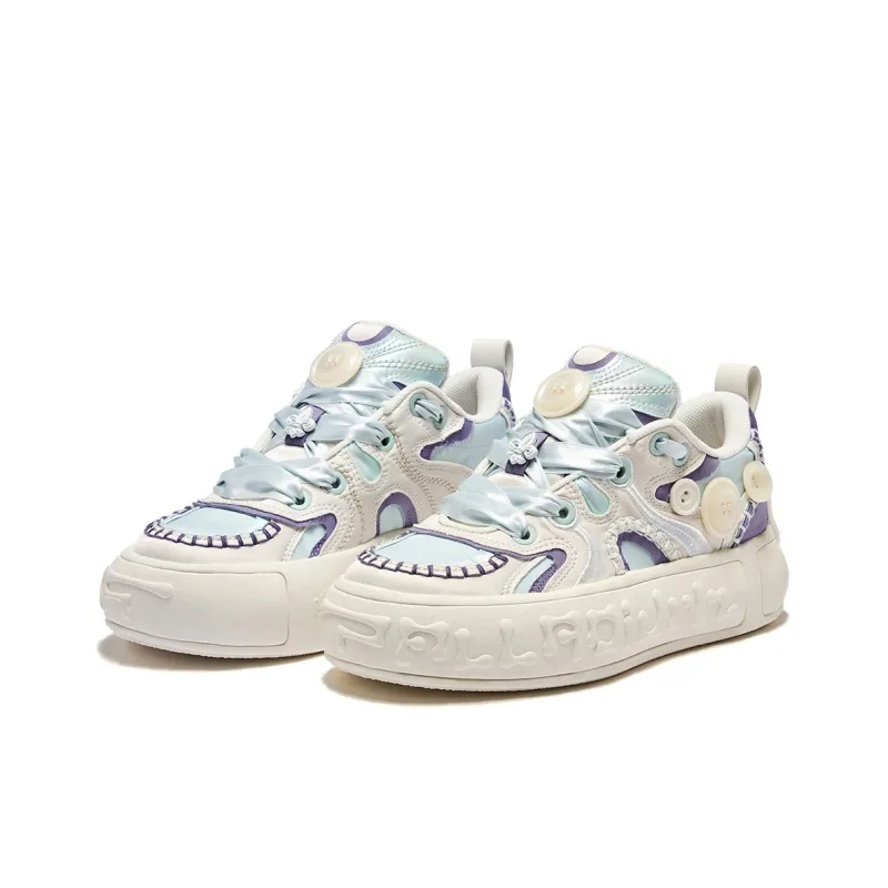 Palladium Button Shoes Wear Resistant Slip Resistant Low Top Skateboard Shoes Unisex White-4