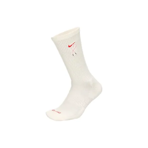 Nike Mid-Calf Socks Unisex 1 Pack Sail White/Foam Pink/University Red