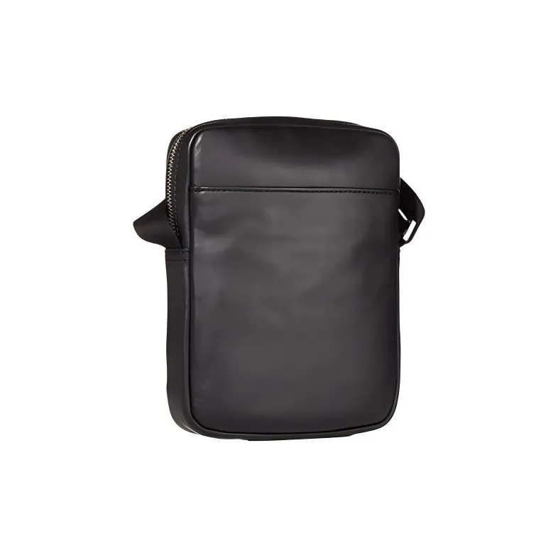 LACOSTE Leather Camera Bags Crossbody Bags Large Size Men's Black-1