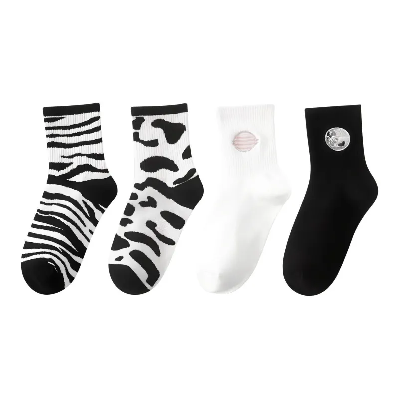 MIIOW Mid Calf Socks Women's 4 Pack-7