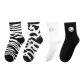4 Pack (Zebra+Cow+Embroidery Black+White)