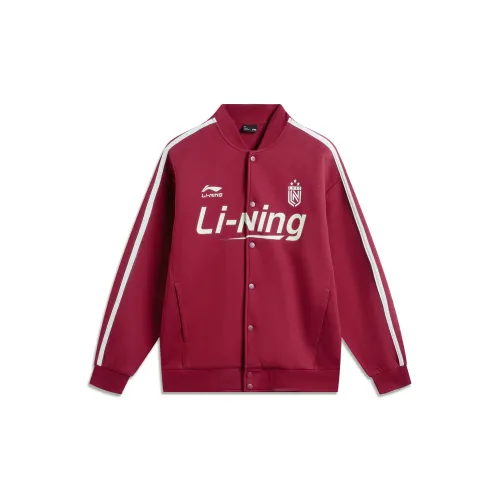 LiNing Sports Life Collection Baseball Jacket Unisex Bicycle Red