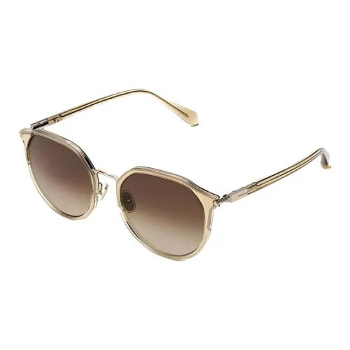 FERRAGAMO Plate Frame Irregular Shape Sunglasses Unisex Gold