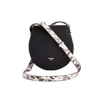 Fable PU Saddle Bag Shoulder Bag Crossbody Bag Medium Size Women's Black
