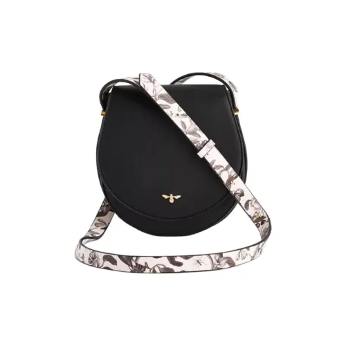 Fable PU Saddle Bag Shoulder Bag Crossbody Bag Medium Size Women's Black