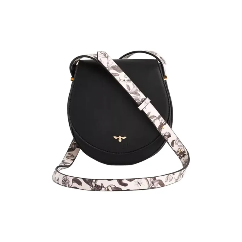 Fable PU Saddle Bag Shoulder Bag Crossbody Bag Medium Size Women's Black-0
