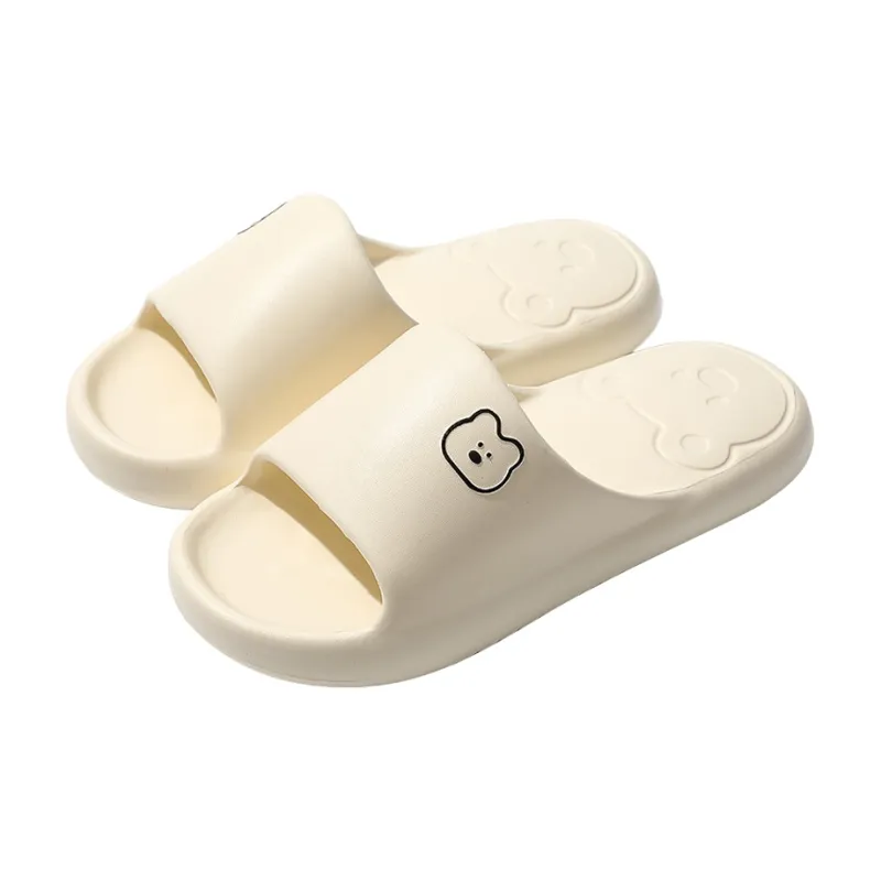 Foot Recreation Summer Bear Home Indoor Bathing Slip Resistant Couple Squashy And Bouncy Feeling Slippers, Unisex-5
