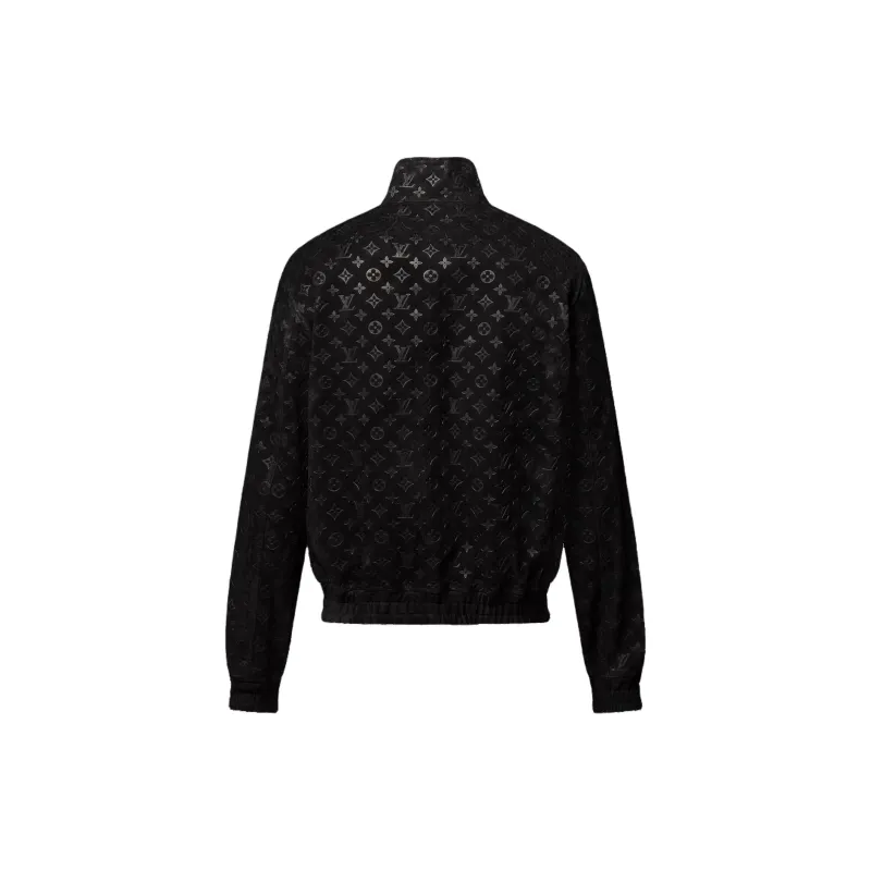 LOUIS VUITTON Monogram Debossed Suede Tracksuit Jacket-1