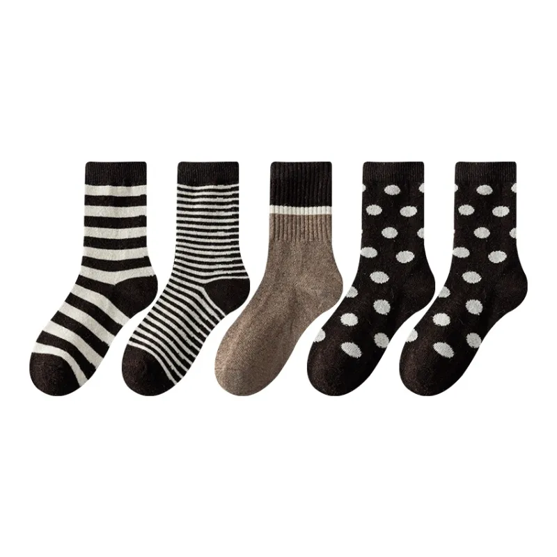 MIIOW Mid Calf Socks Women's 5 Pack-6