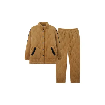Sha Qian Pajama Set Women's Mustard Yellow