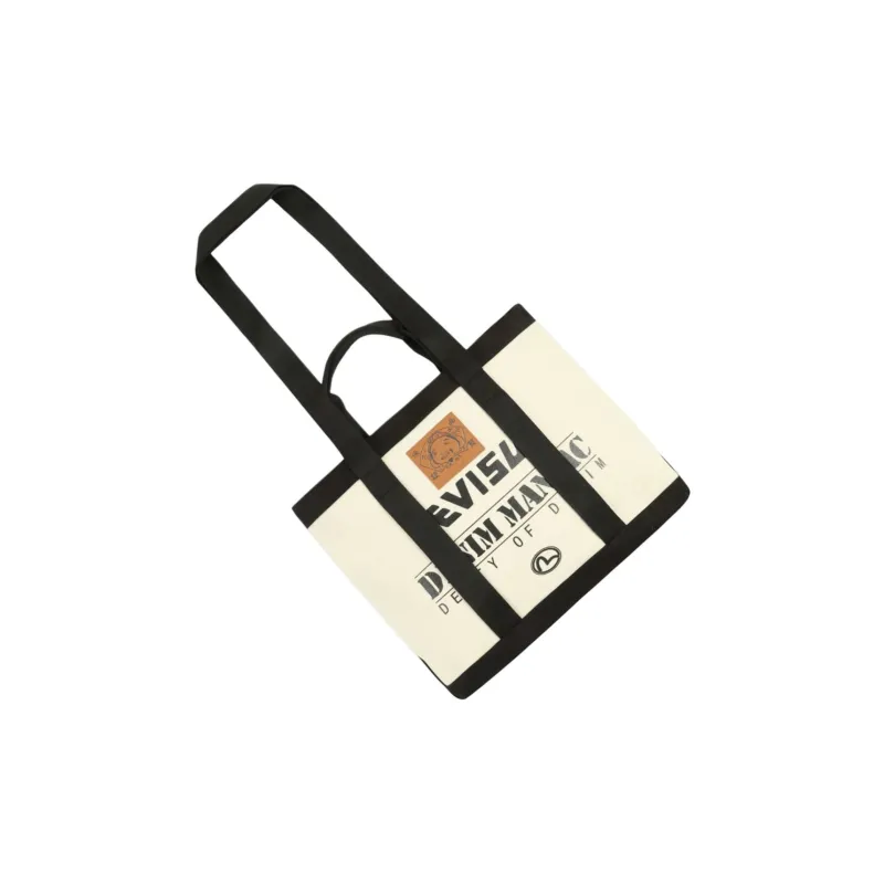 EVISU Canvas Bag, Tote Bag, Shopping Bag, Shoulder Bag, Handbag Unisex Ecru-1