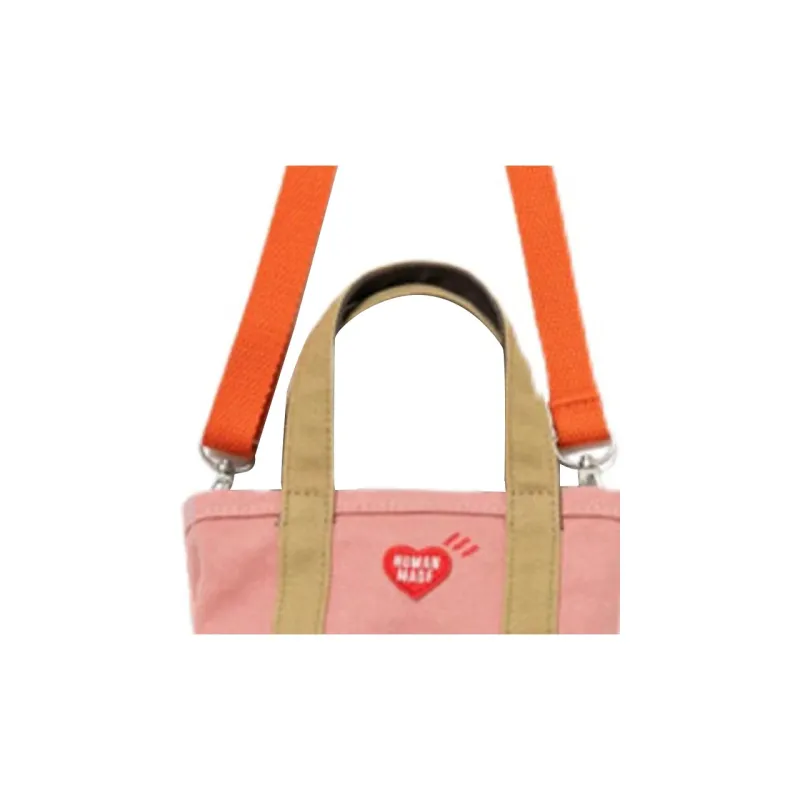 HUMAN MADE Canvas One Shoulder Portable Canvas Bag Crossbody Bag Regular Women's Pink/Orange-4