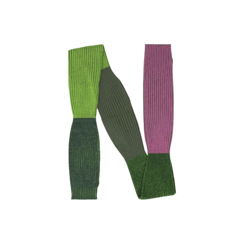 ISSEY MIYAKE Wool Knit Scarves Men's Orange/yellow/green/blue-2