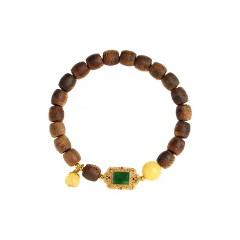 Moon Seal Hundred Rivers Fragrance Agarwood Precious Wood Bracelets Unisex