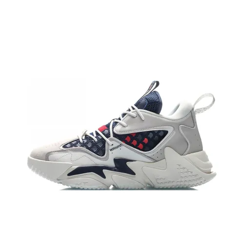 LiNing COUNTERFLOW Trace Collection Non-slip Lightweight Mid-Top Casual Shoes Men's Ecru