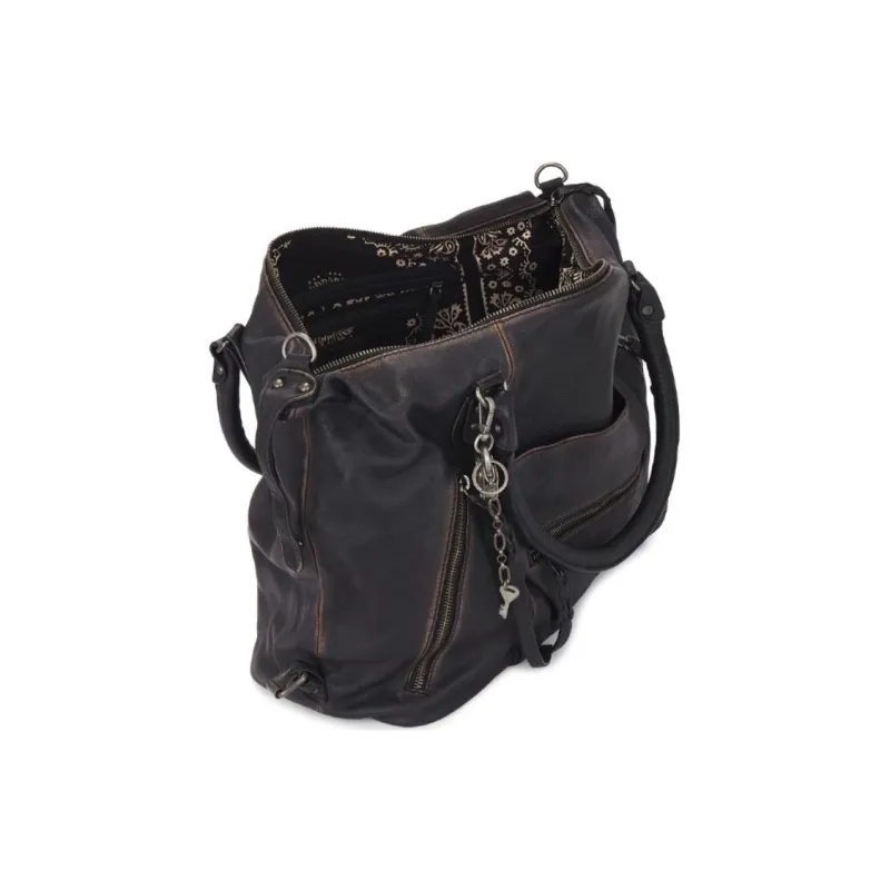 FREE PEOPLE Leather One Shoulder Handbags Small Size Women's Dark Gray-3