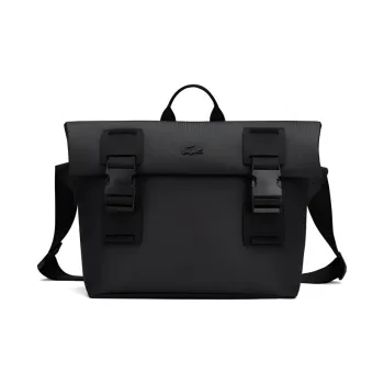 LACOSTE PVC Handbag Shoulder Bag Crossbody Bag Men's Black