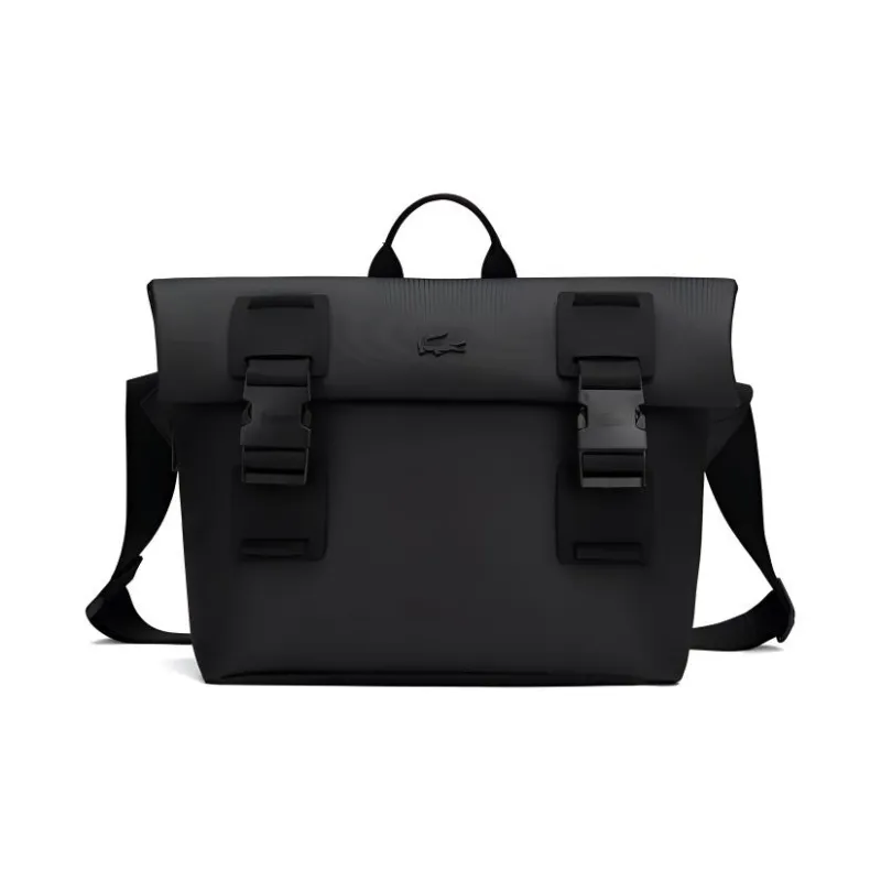 LACOSTE PVC Handbag, Shoulder Bag, Crossbody Bag Regular Men's Black-0