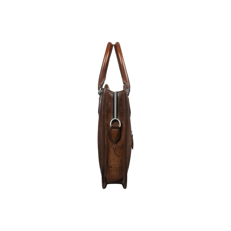 BERLUTI Leather Briefcases Mini Men's Brown-2