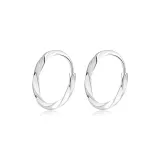 Minimalist Style Plain Band Hoop Earrings-Twisted Fried Dough (Small)