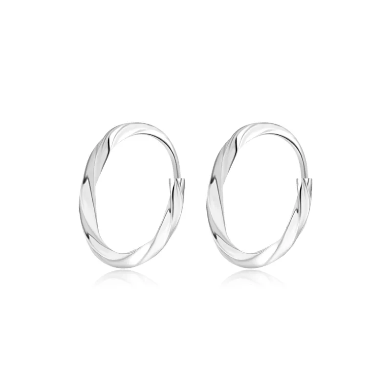 Lao Feng Xiang S999 Fine Silver Pair Of Stud Earrings Unisex-12
