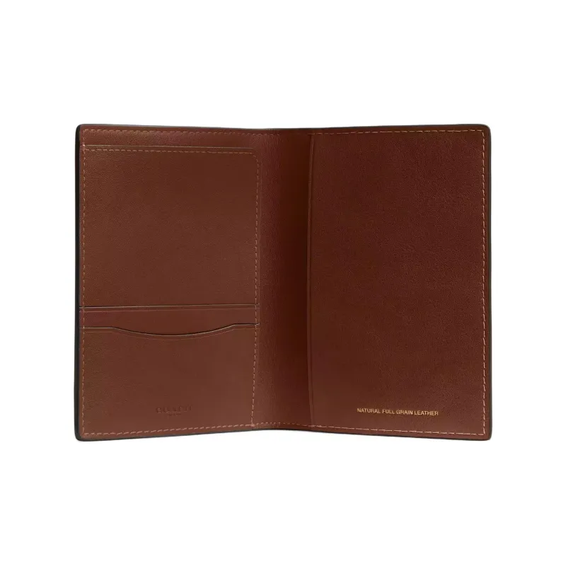 COACH Grained Leather Passport Holder Wallet Mini Men's Red Wood Color-2