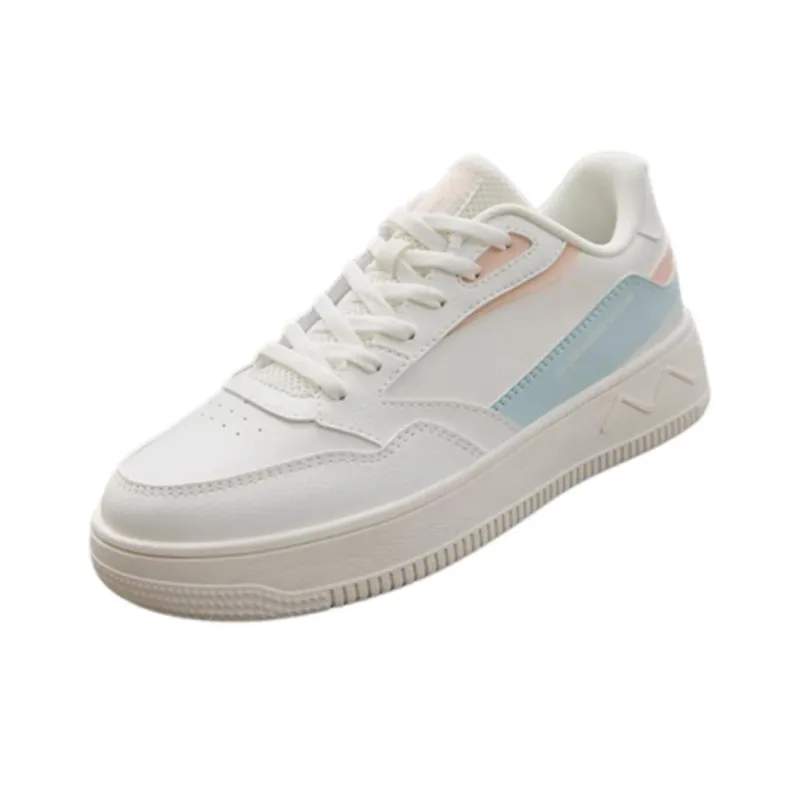 361° Anti-Slip Wear-Resistant Low-Top Skateboard Shoes Women's Feather White Thin Blue Yarn-1
