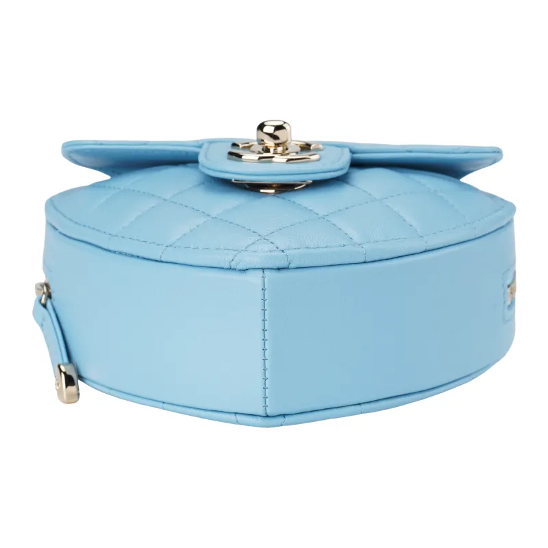CHANEL Sheepskin Crossbody Bags Trumpets Women's Sky Blue-3