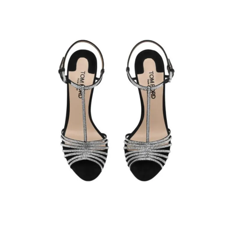 TOM FORD Jeryy One Strap Sandals 10.5cm Women's Black-3