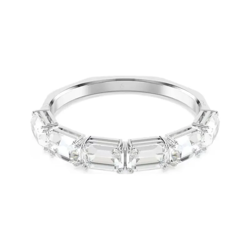 Swarovski Rhodium Plated, Crystal Bangles Women's Silver-2
