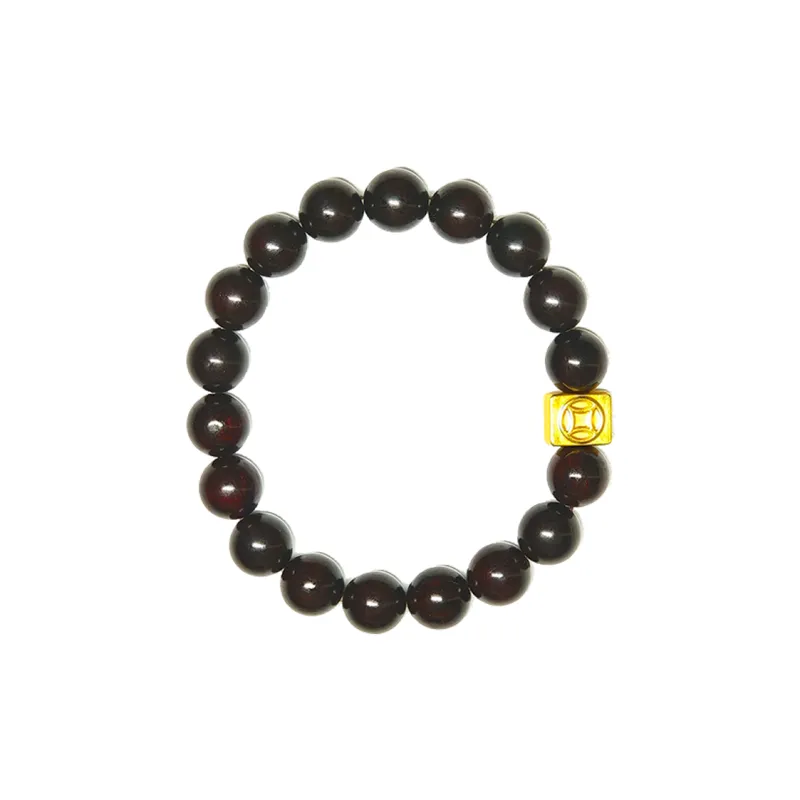 Guansha Rosewood Single Wrap Beaded Bracelet Unisex-1