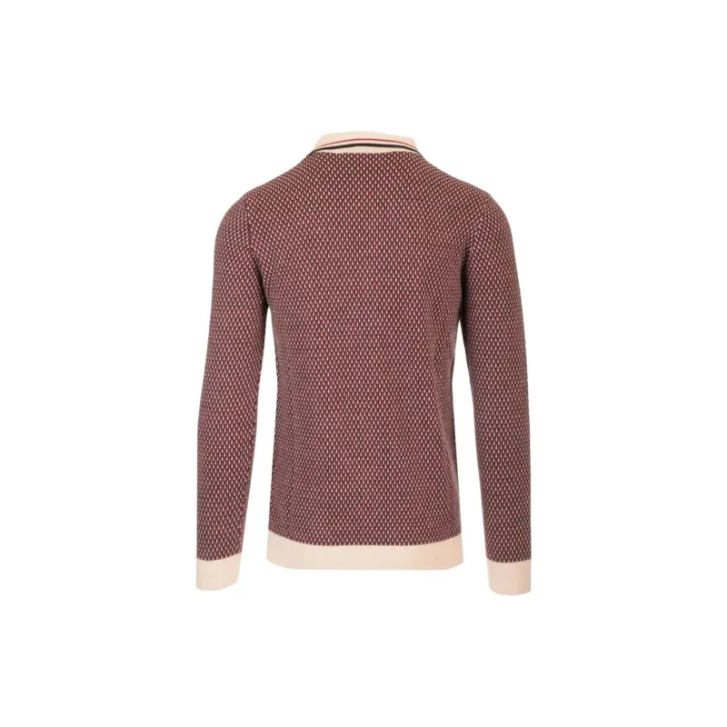 Valentino All Over Patterned Long Sleeved Knitted Polo Shirt-1
