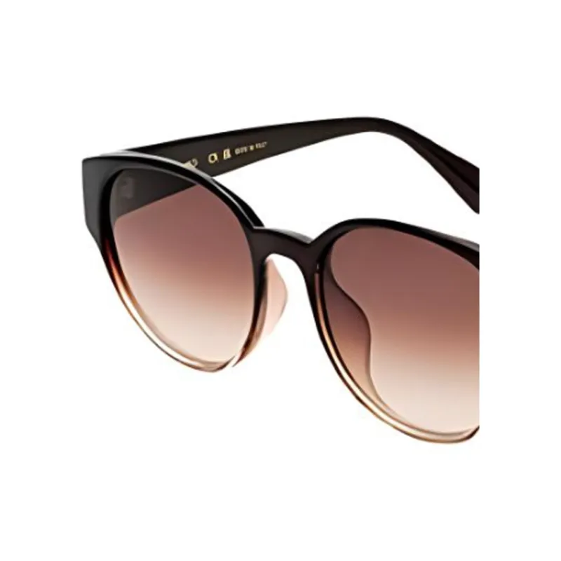 FERRAGAMO Plate Frame Round Sunglasses Unisex Black-2