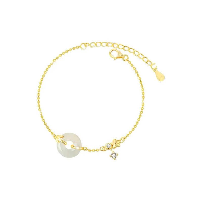 Andaozi Hetian Jade Bracelets Pale Greenish White Jade Women's-0