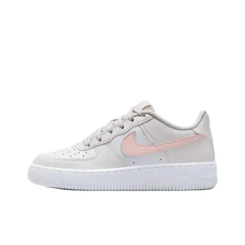 Nike Air Force 1 Anti Slip Wear Resistant Low Top Kids' Skateboarding Shoes Gray/White/Pink Teenagers