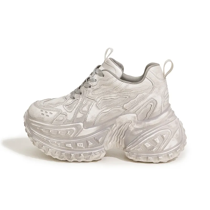 GIGIRYO Cushioning Abrasion Resistant Lightweight Height Increasing Mat Low Top Chunky Sneakers Women's-0